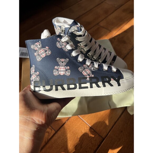 Burberry Kid's Thomas Bear High-Top Sneakers 11.5 NIB - Picture 3 of 10